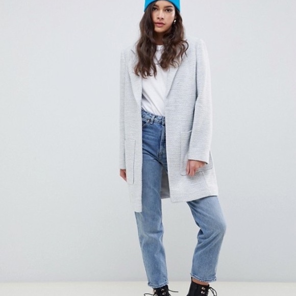 ASOS Curve Jackets & Blazers - Gray Textured Slim Coat
